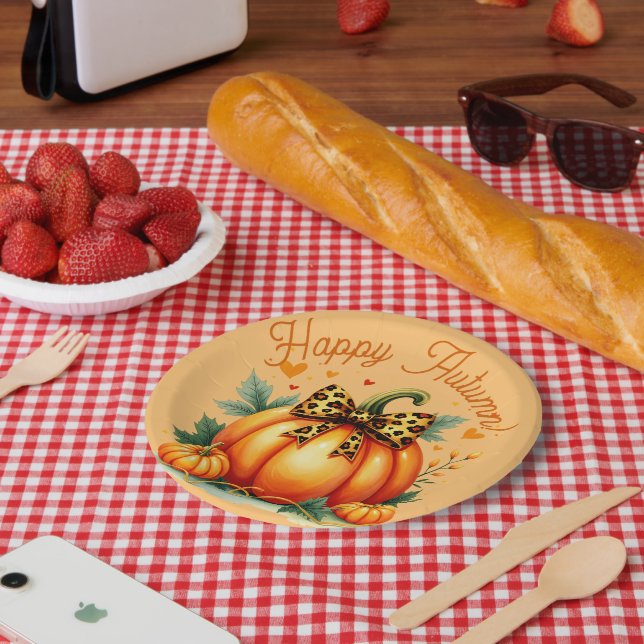 Autumn Pumpkin  Paper Plates (Picnic)