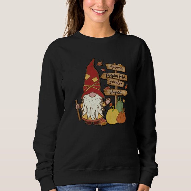 Autumn Pumpkin Patch Gnome Fall Family Pajama Than Sweatshirt (Front)