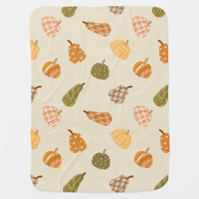 Autumn Pumpkin Patch– Rustic Fall Co Baby Blanket (Front)