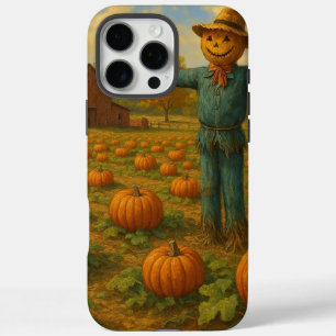 autumn pumpkin patch & scarewcrow iPhone 16 pro max case