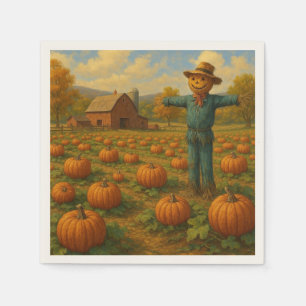 autumn pumpkin patch & scarewcrow napkins