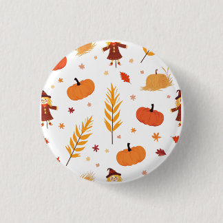 Autumn Pumpkin Pattern Pin Badge