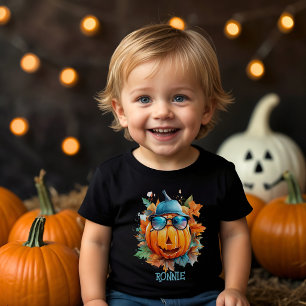 Autumn Pumpkin Personalized Toddler Halloween T-shirt