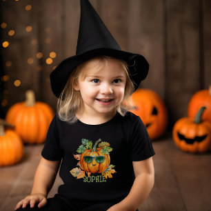 Autumn Pumpkin Personalized Toddler Halloween T-shirt
