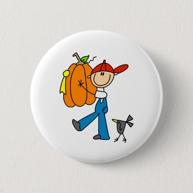 Autumn Pumpkin Pinback Button (Front)
