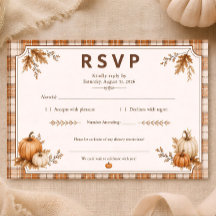 Autumn Pumpkin Plaid Fall Bridal Shower Rustic 