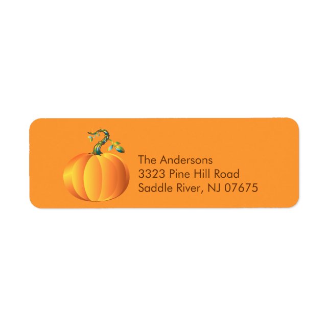 Autumn Pumpkin Return Address Label (Front)