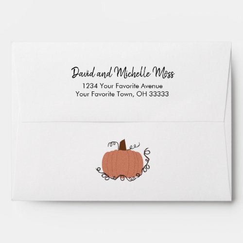 Autumn Pumpkin Rustic Orange  Envelope