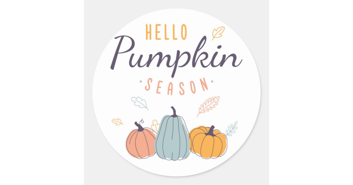 Autumn Pumpkin Season Classic Round Sticker | Zazzle