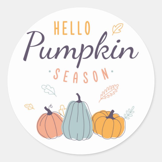 Autumn Pumpkin Season  Classic Round Sticker (Front)
