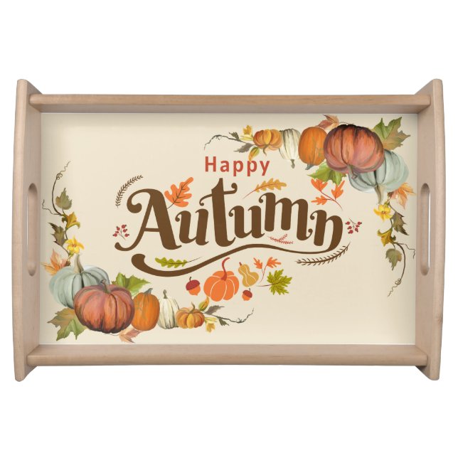 Autumn Pumpkin-Shaped | Fall  Serving Tray (Front)