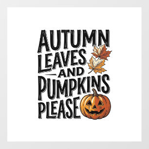 Autumn Pumpkin Shirt With Leaves And Halloween Vib Floor Decals
