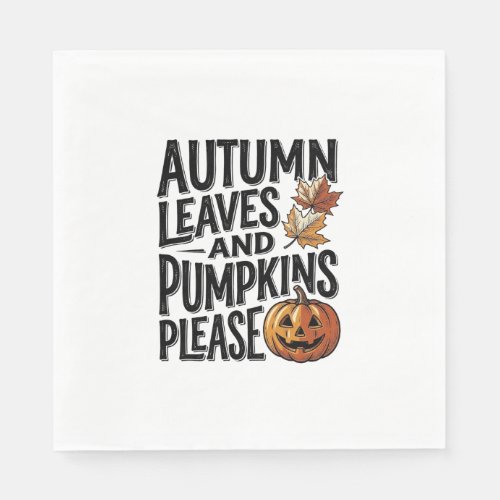 Autumn Pumpkin Shirt With Leaves And Halloween Vib Napkins