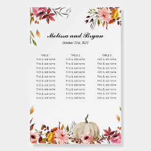Autumn Pumpkin small reception Seating Chart Foam Board