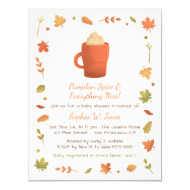 Autumn Pumpkin Spice Baby Shower Invitations