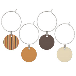Autumn Pumpkin Spice Striped Colors Wine Glass Charm