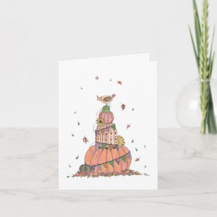 Autumn Pumpkin Stack with Chicken Card