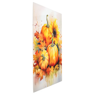 Autumn Pumpkin & Sunflower Wall Art Print