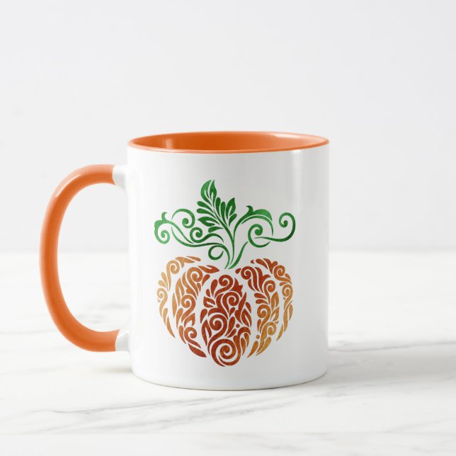 Autumn Pumpkin Swirl Mug (Left)