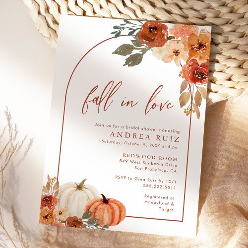 Autumn Pumpkin Terracotta Bridal Shower Invitation