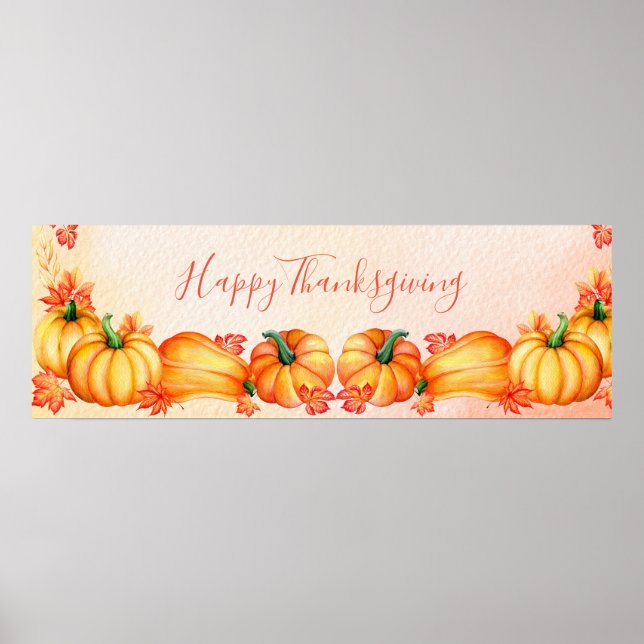 Autumn Pumpkin | Thanksgiving Banner Poster (Front)