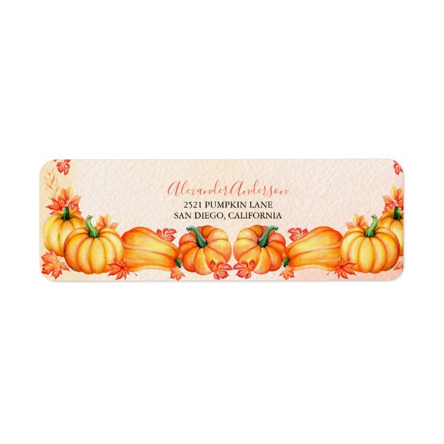 Autumn Pumpkin | Thanksgiving Label (Front)