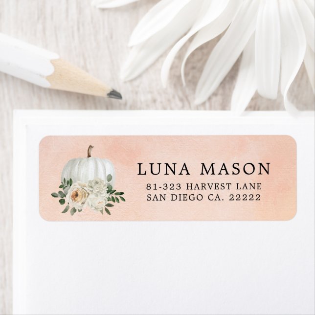 Autumn Pumpkin Theme Return Address Label (Insitu)
