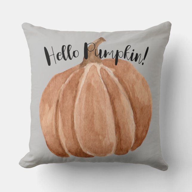 Autumn Pumpkin Throw Pillow (Front)