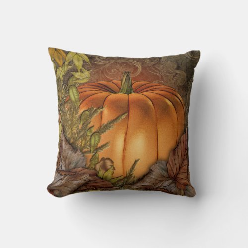 Autumn Pumpkin Throw Pillow