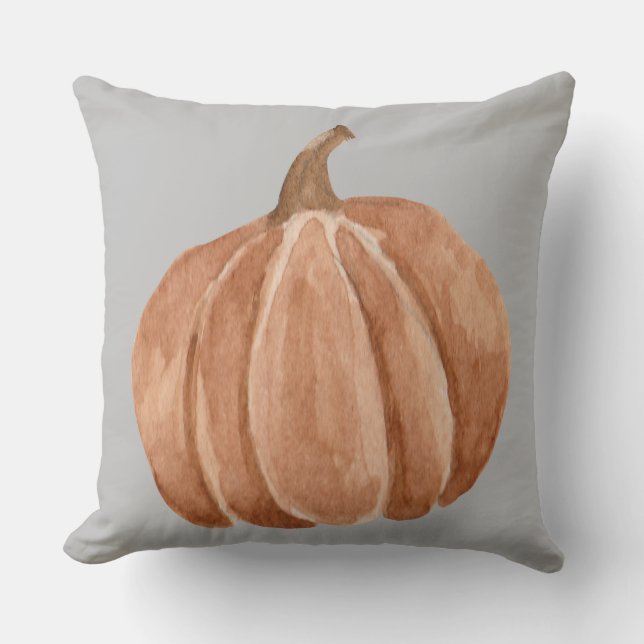 Autumn Pumpkin Throw Pillow (Front)