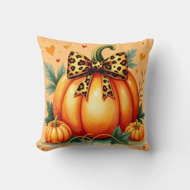 Autumn Pumpkin  Throw Pillow (Front)