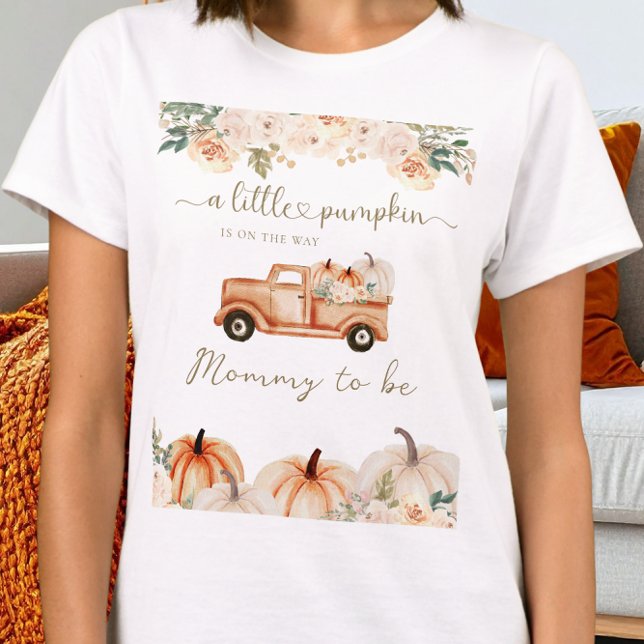 Autumn Pumpkin Truck Mommy To Be Baby Shower T-Shirt (Creator Uploaded)