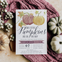 Autumn Pumpkin | Twins Baby Shower Invitation