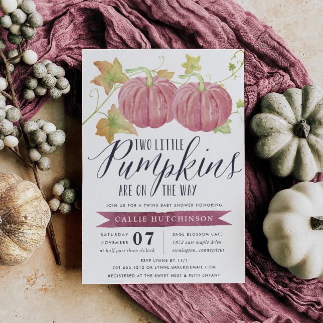 Autumn Pumpkin | Twins Baby Shower Invitation (Creator Uploaded)