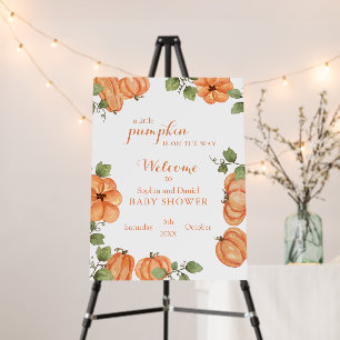 Autumn Pumpkin Vine Baby Shower Welcome Foam Board