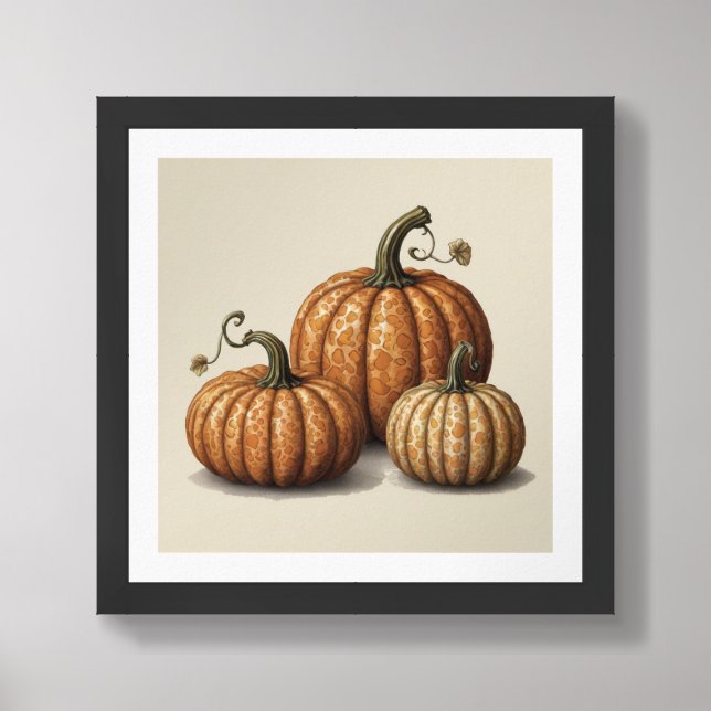 Autumn Pumpkin Wall Art (Framed Front)