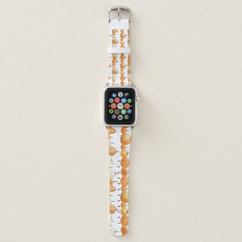 Autumn Pumpkin Watercolor Illustration Pattern Apple Watch Band