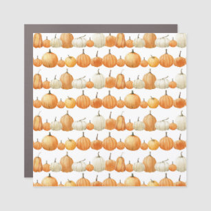 Autumn Pumpkin: Watercolor Illustration Pattern Car Magnet