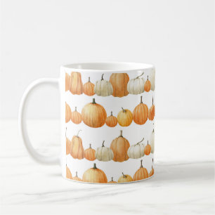 Autumn Pumpkin: Watercolor Illustration Pattern Coffee Mug