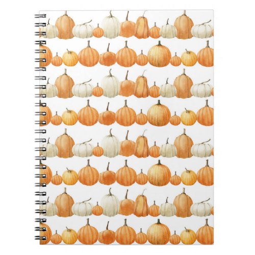 Autumn Pumpkin Watercolor Illustration Pattern Notebook