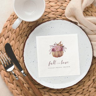Autumn Pumpkin & Wildflowers Fall Bridal Shower Napkins