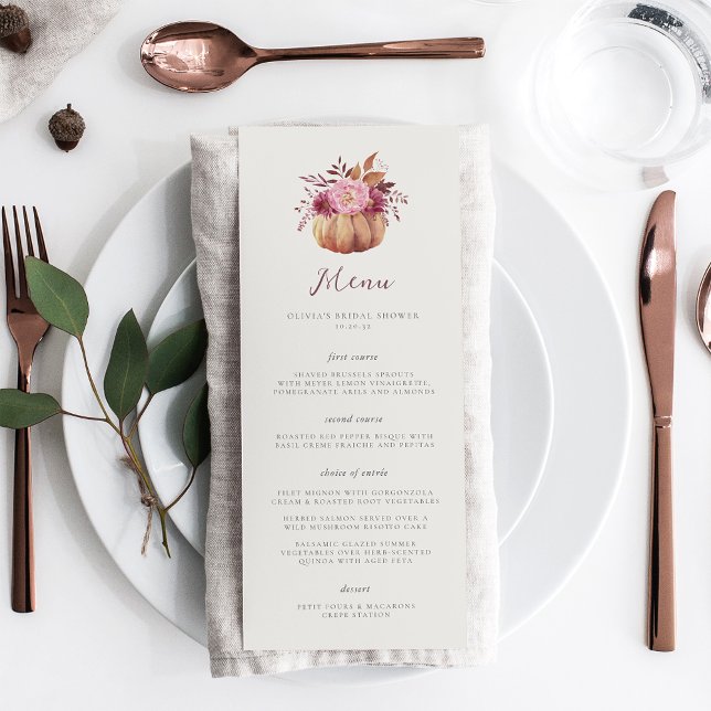 Autumn Pumpkin & Wildflowers Fall Event Menu (Creator Uploaded)