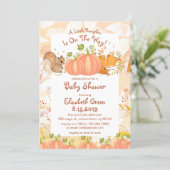 Autumn Pumpkin Woodland Baby Shower Invitations (Standing Front)