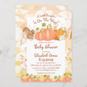 Autumn Pumpkin Woodland Baby Shower Invitations (Front/Back)