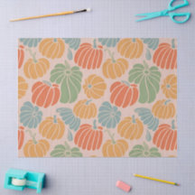 Autumn Pumpkin Wrapping Paper Pattern Fall Season