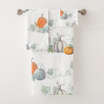Autumn Pumpkins1 Bath Towel Set by BlayzeInk at Zazzle