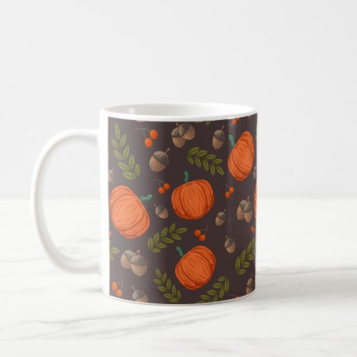 Autumn Pumpkins and Acorns Coffee Mug