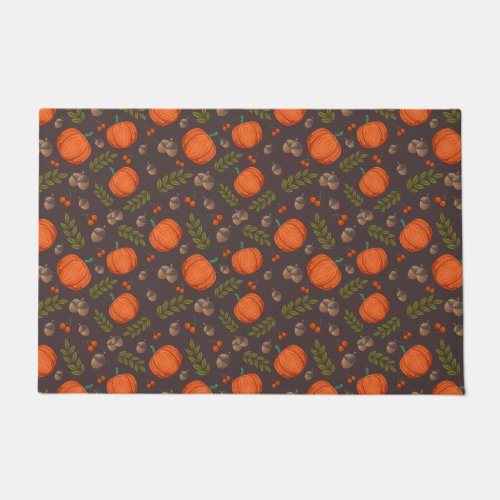 Autumn Pumpkins and Acorns Doormat