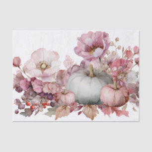Autumn Pumpkins and Flowers Fall Decoupage Tissue Paper