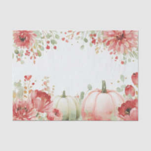 Autumn Pumpkins and Flowers Fall Decoupage Tissue Paper